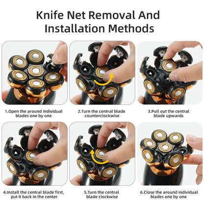 Men 7D Floating Men Electric Shaver Wet Dry Beard Hair Trimmer