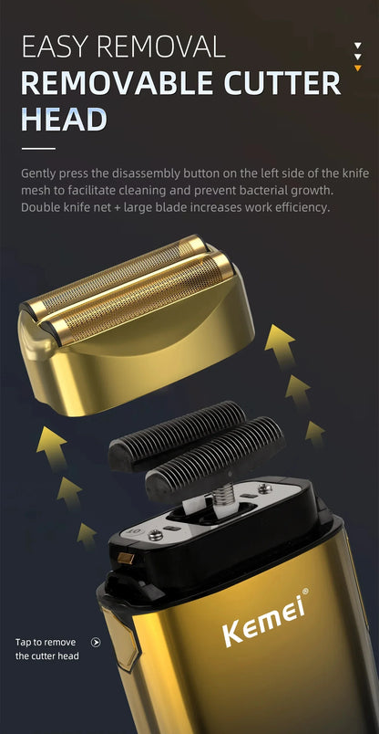 Kemei TX10 Electric Shaver Hair Rechargeable Facial & Beard Foil Razor