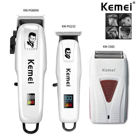Kemei KM-PG809A KM-PG232 LCD USB Charging Hair Clipper
