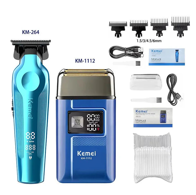 Kemei Hair Clipper Kit for Men Big Power 9000RPM KM-1763 KM-264