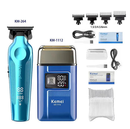 Kemei Hair Clipper Kit for Men Big Power 9000RPM KM-1763 KM-264