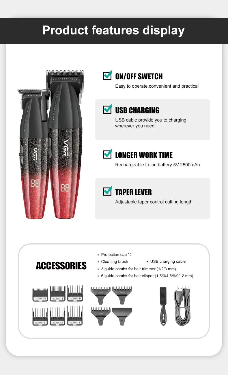 VGR Hair Trimmer Professional Hair Clippers Trimmer V-640