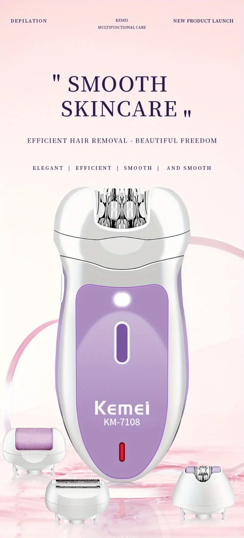 KM-7108 New Four in One USB High Electric Hair Puller