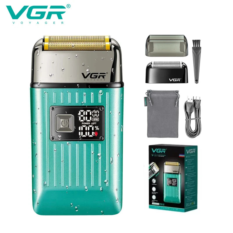 VGR V-357 reciprocating shaver alloy double blade deep cleaning shaver