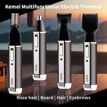 Kemei KM-6630 4 in 1 Nose Eyebrow Hair Beard Trimmer for Men