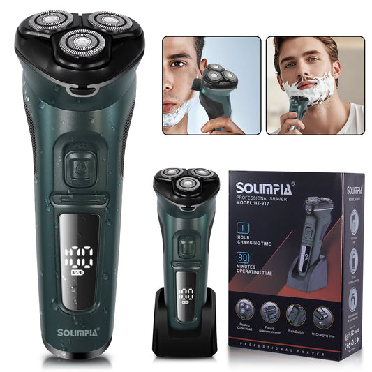 LCD Dislay Waterproof Electric Shaver For Men