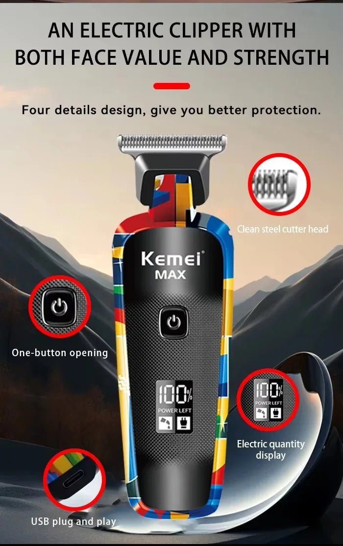Kemei Electric Hair Clipper Shaver Km-MAX2092 KM-MAX5090 KM-RS7098