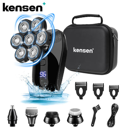 Kensen 5 in 1 Electric Shaver 7D Floating Cutter Head Rechargeable Shaver Kit