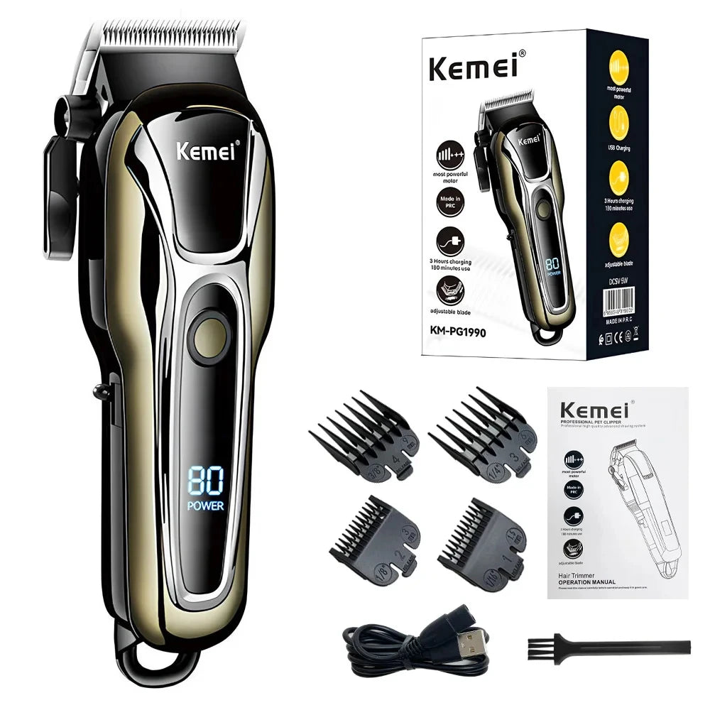 Kemei KM-PG1990A USB Rechargeable Electric Hair Clipper