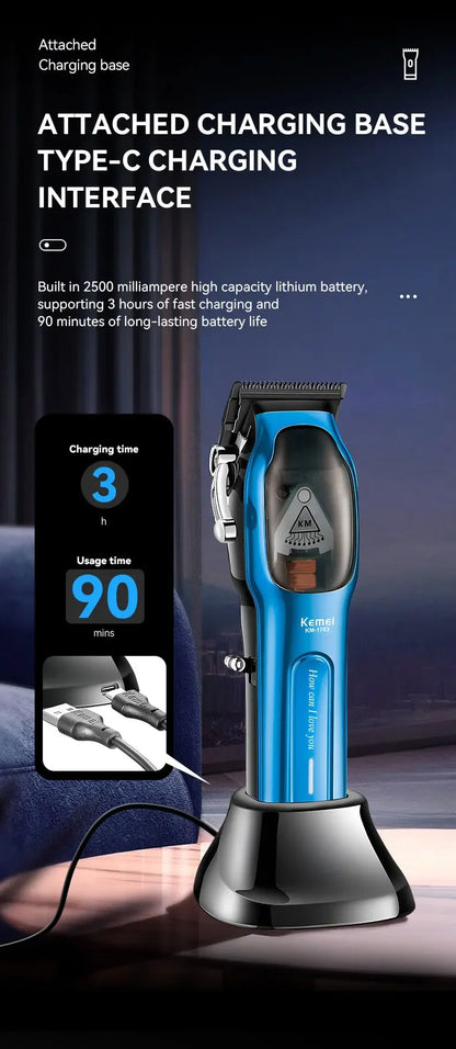 Kemei Professional Hair Clipper Barber Cordless Hair Trimmer