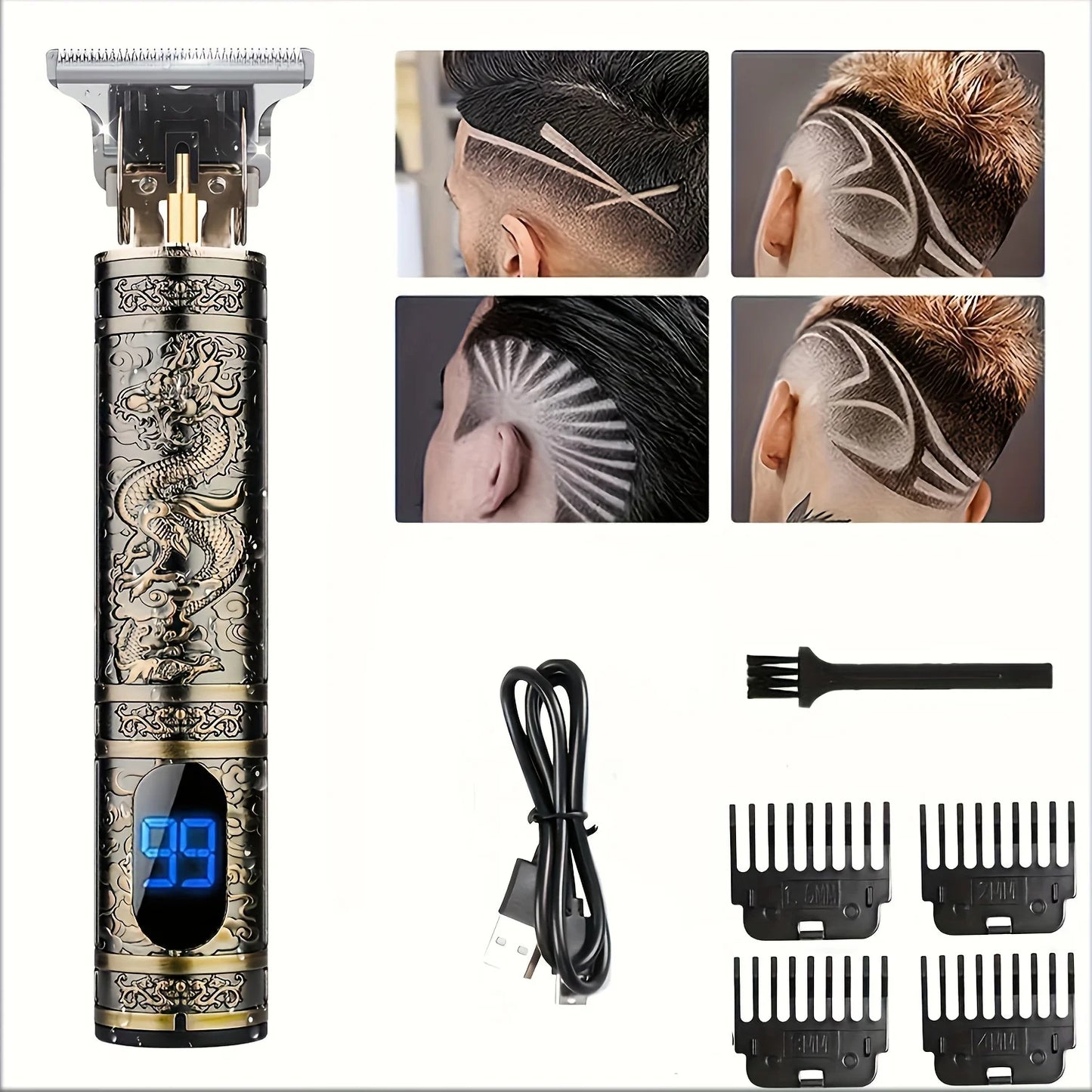 Electric Hair Clipper With LCD Display Oil Head Hair Cutting Machine
