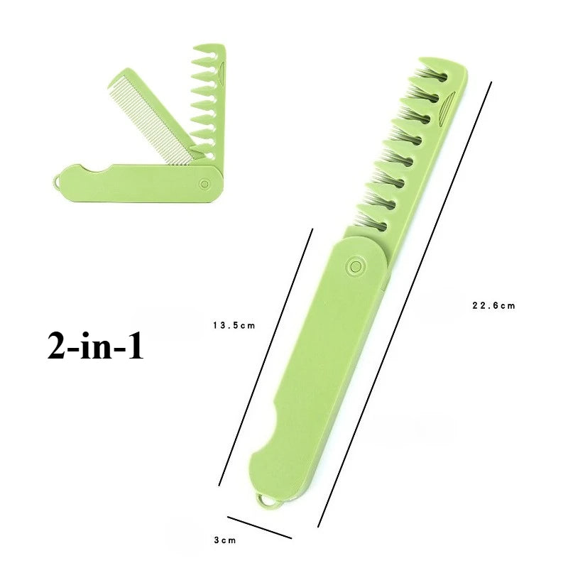 Multifunctional 3-in-1 Plastic Folding Pocket Combs