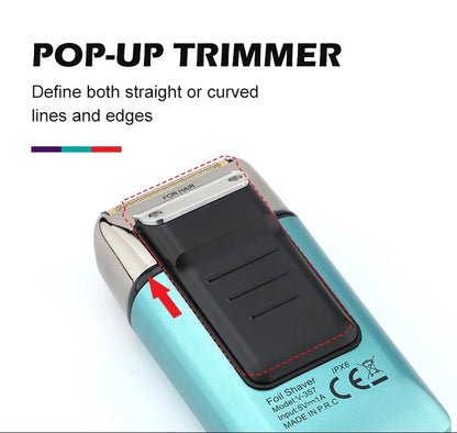 VGR V-357 reciprocating shaver alloy double blade deep cleaning shaver