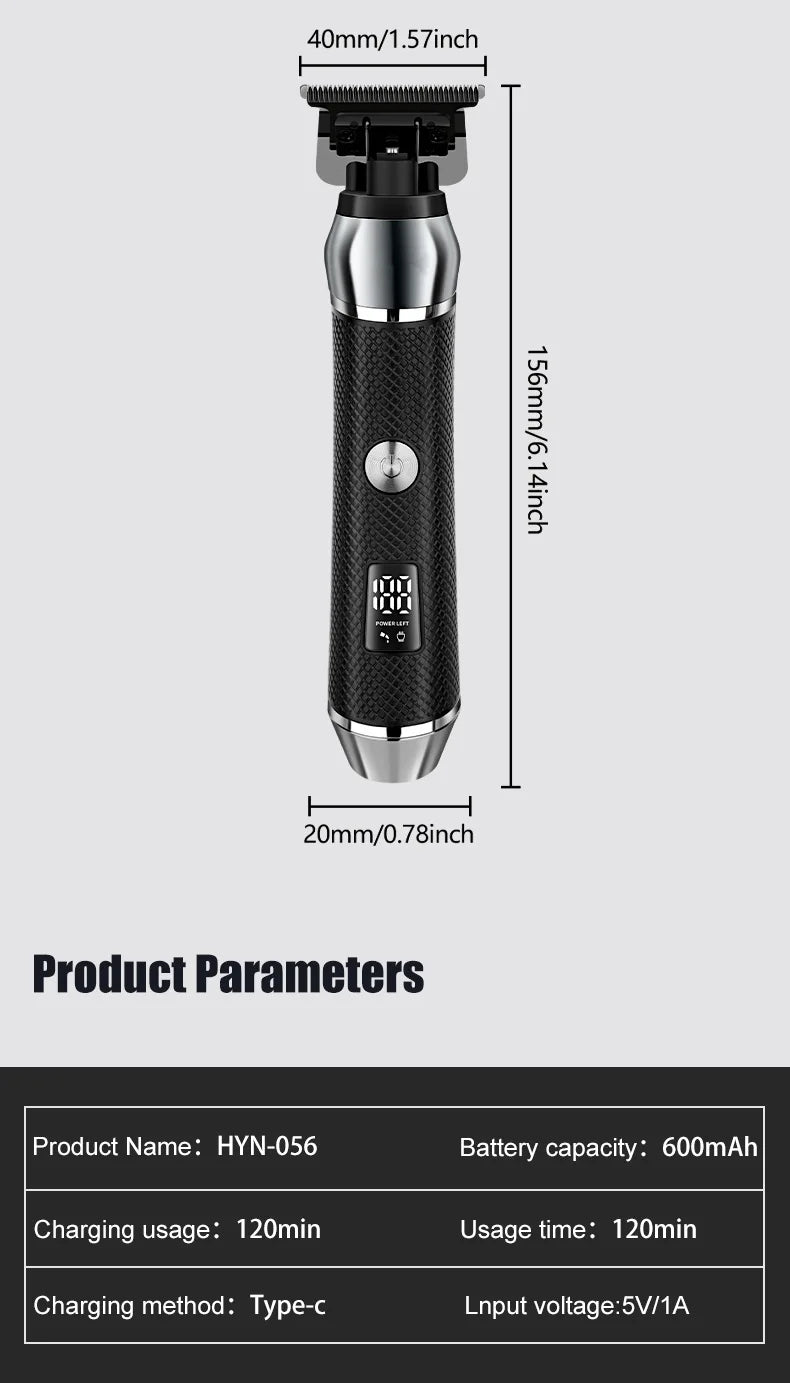 HIENA Hair Clipper For Men Professional Cordless Electric Beard Trimmer