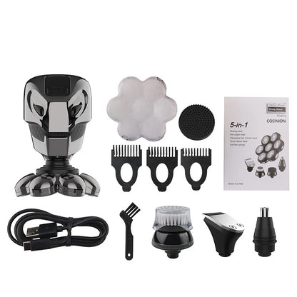5 IN 1 4D Men's Rechargeable Bald Head Electric Shaver