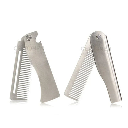 NEW Folding Stainless Steel Comb Men Retro Oil Head Combs