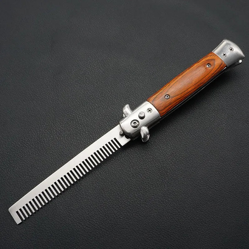 Stainless Steel Foldable Automatic butterfly Pocket Comb