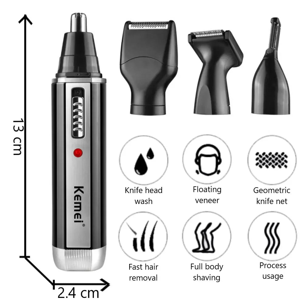 4 in1 Rechargeable Nose Trimmer Beard Trimmer for Men