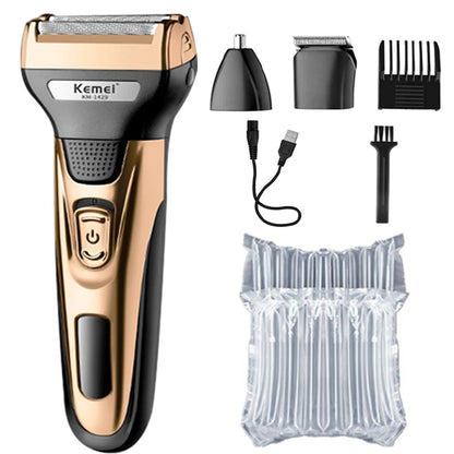 Kemei KM-1429 Rechargeable 3 in 1 Beauty Kit Electric Shaver Kit
