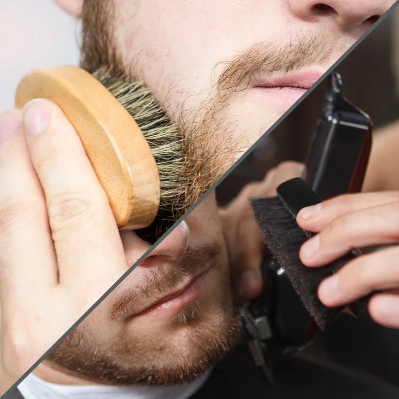 Hair Brush Boar Bristle For Men's Beard Brush Portable  Comb