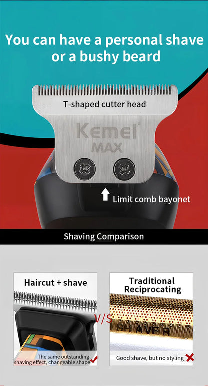 Kemei Graffiti Electric Hair Clipper Kit Men's Electric Shaver