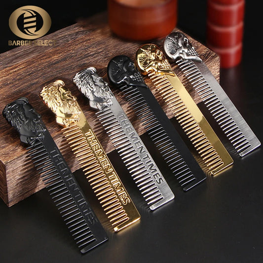 Professional Styling Metal Stainless Steel Men Beard Comb