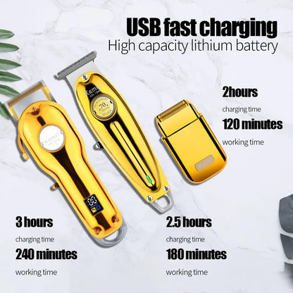 Kemei Professional Finishing Hair Clipper Kit Electric Cordless