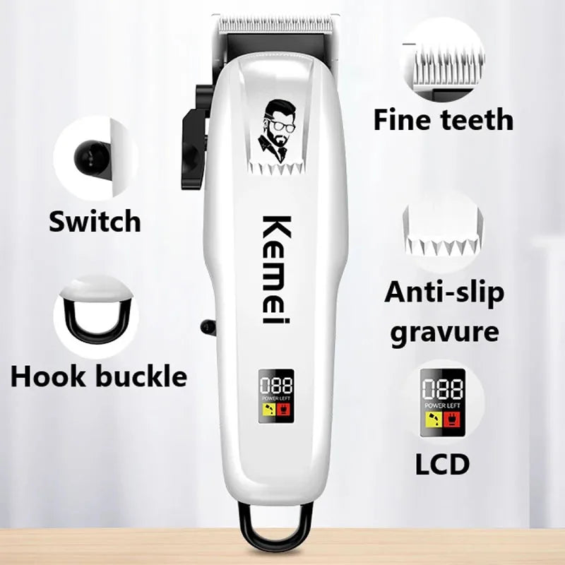 Kemei Electric Hair Clipper Hair Cutting machine Wireless Trimmer