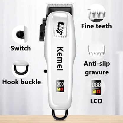 Kemei Electric Hair Clipper Hair Cutting machine Wireless Trimmer