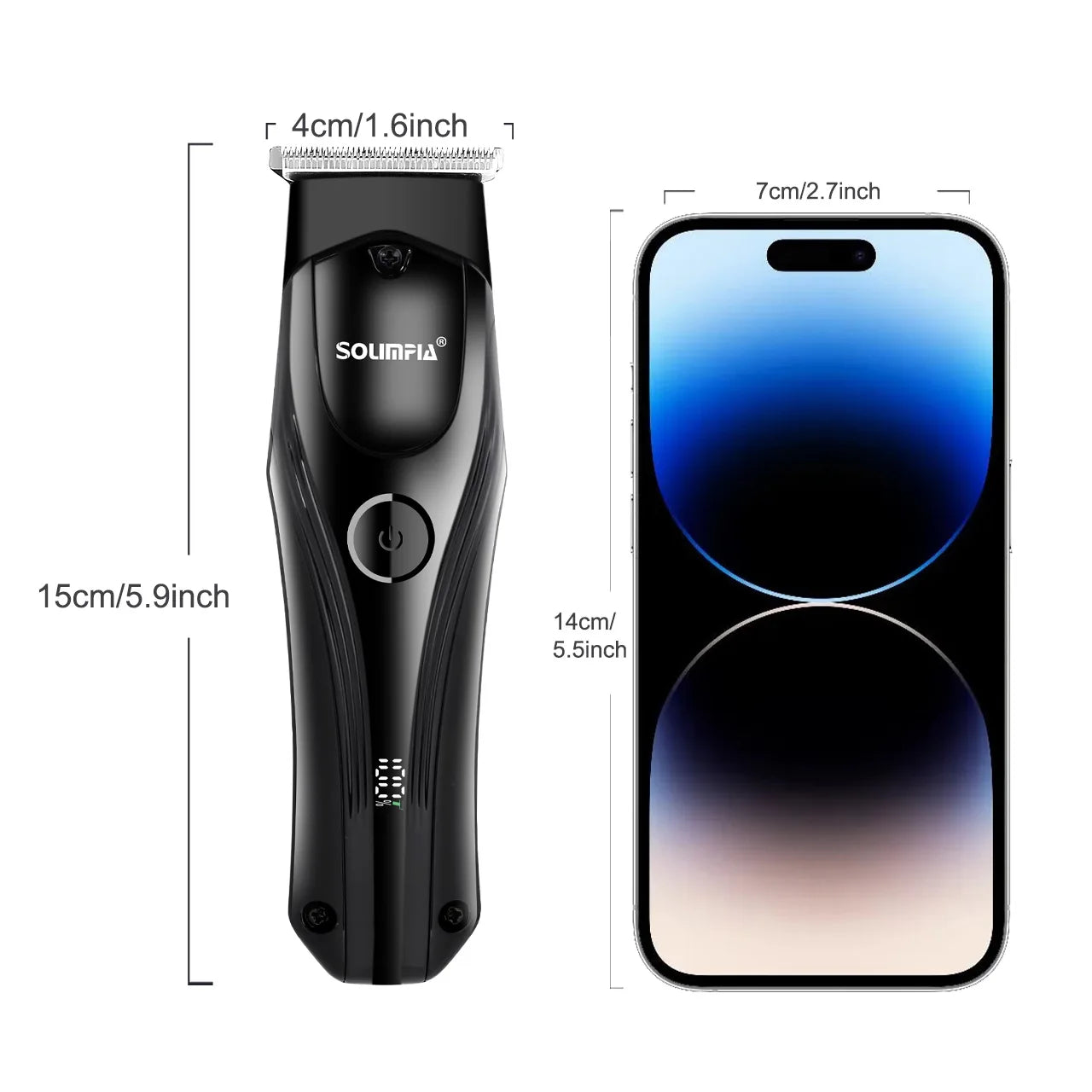 Solimpia Portable Home Hair Trimmer Intelligent Lithium Battery