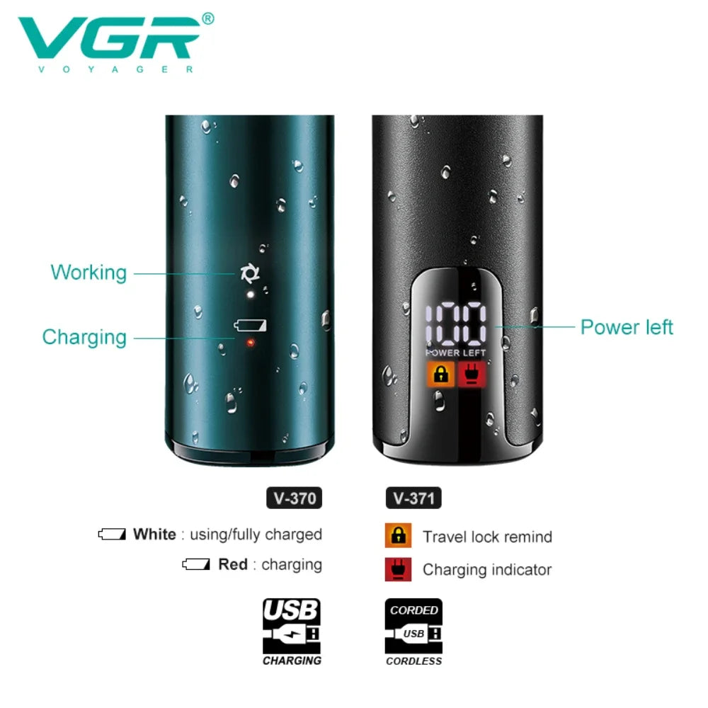 VGR 3 Blades Professional Electric Shaver For Men V-371