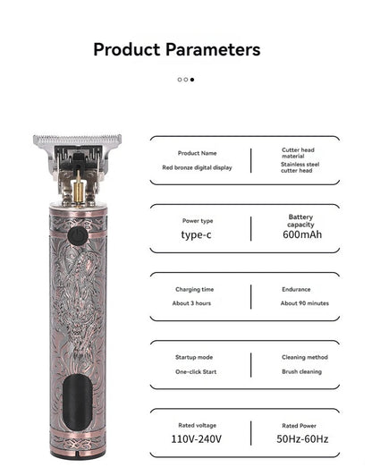 Electric Shaver for Men Digital Display Stainless Steel Cutter Head