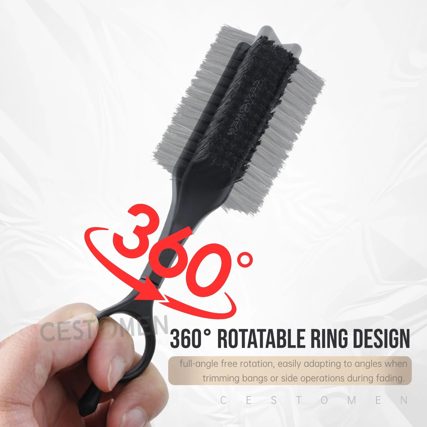 1Pc New Professional Rotate Mini Fade Brush Neck Sweeping