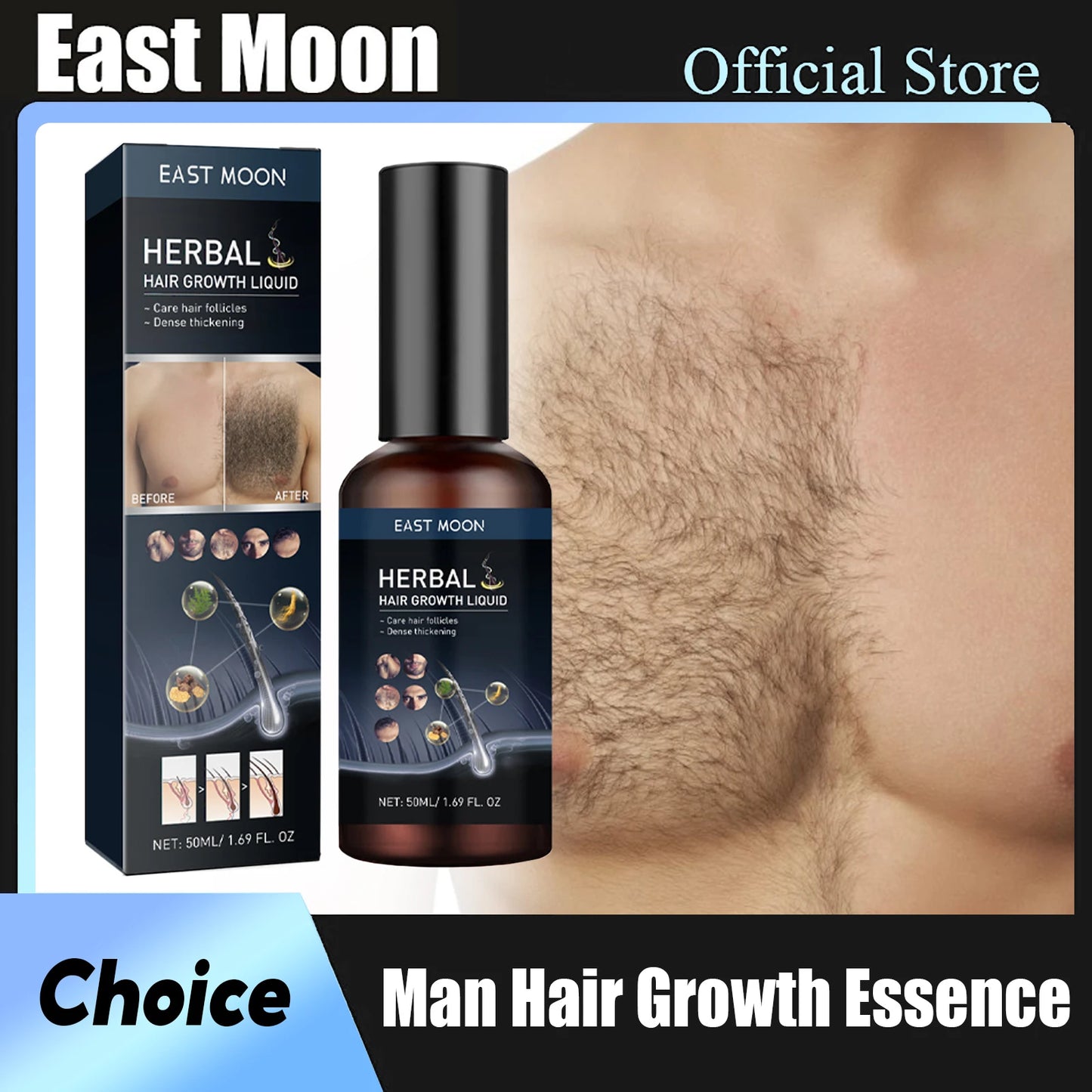 Hair Growth Serum Chest Body Hair Mustache Regrowth
