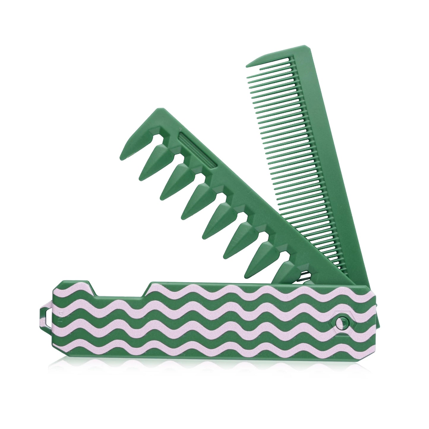 3 in 1 Pocket Folding Combs Plastic Wide Tooth Head Comb