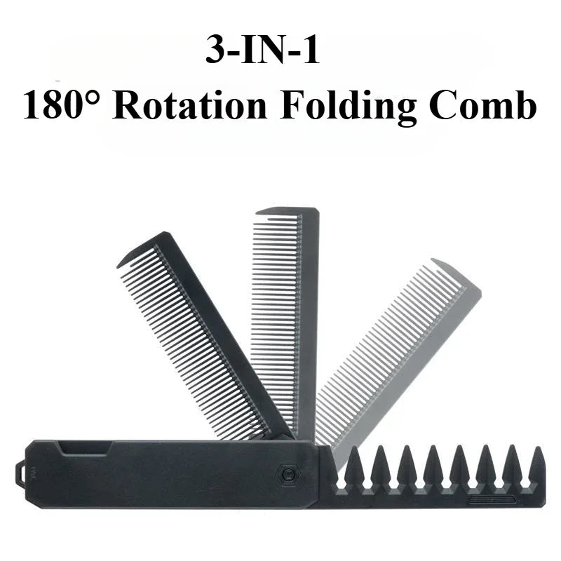 Multifunctional 3-in-1 Plastic Folding Pocket Combs
