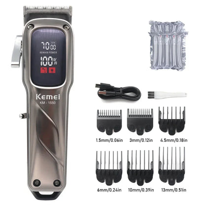 Kemei KM-1550 Professional Hair Clipper for Men LED Display