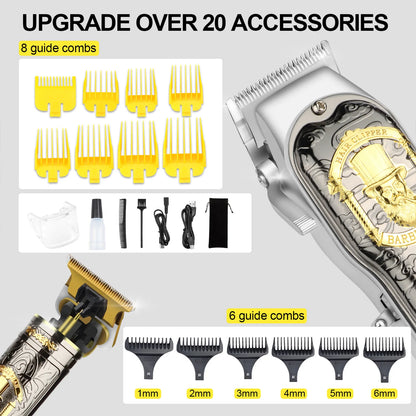 Luxury Hair Clippers kit Barber Cordless LED Display