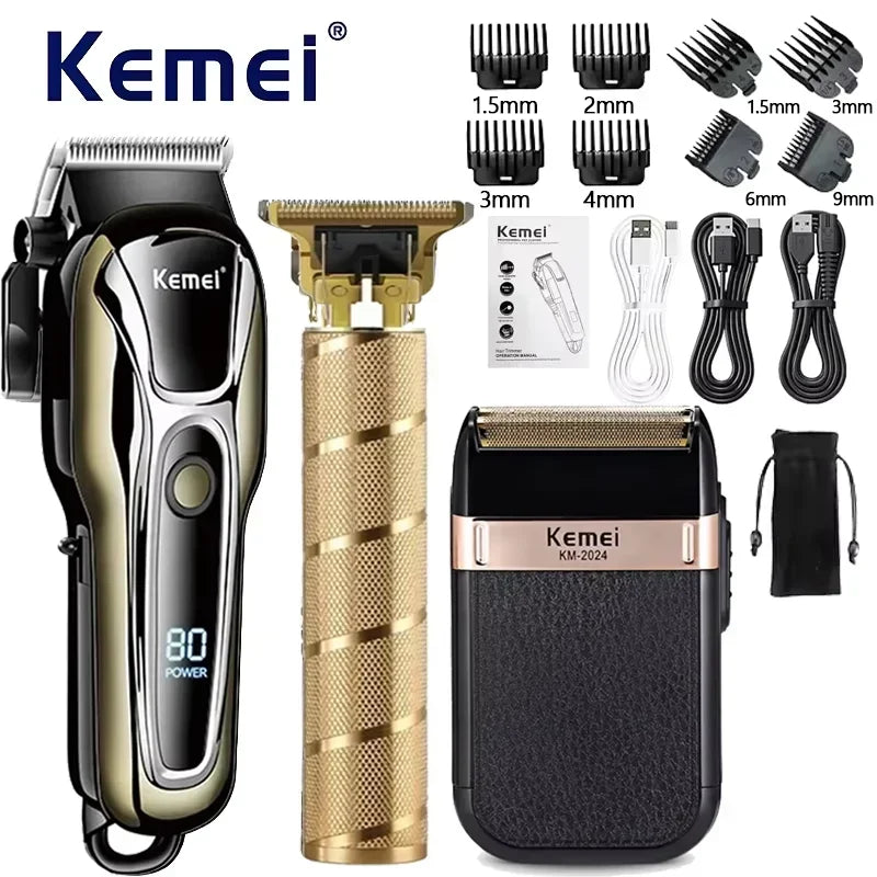 Kemei Hair Clipper Electric Hair Trimmer for Men Electric Shaver