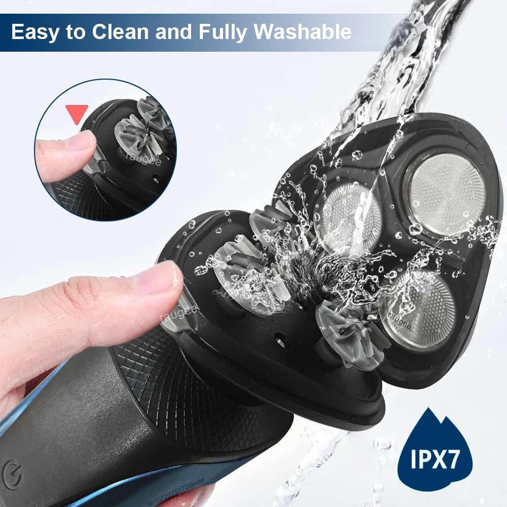 Electrical Rotary Shaver for Men Rechargeable Washable Beard Shaver