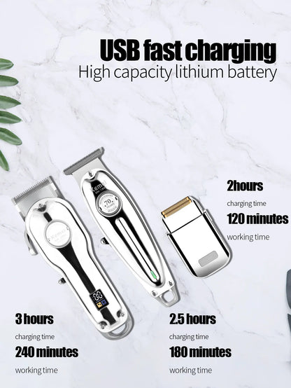 Kemei Professional Finishing Hair Clipper Kit Electric Cordless