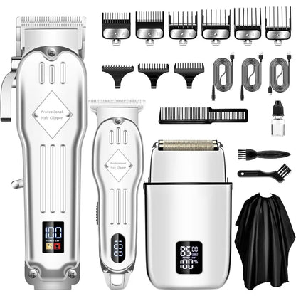 Hair Clippers Professional Cordless for Men, Electric Foil Shavers Set