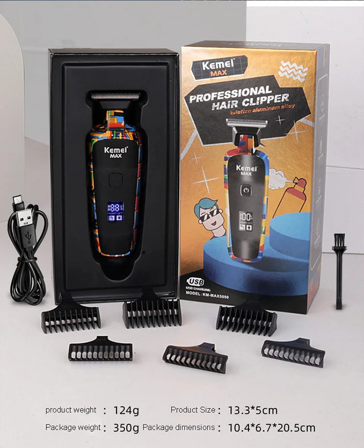 Kemei Graffiti Electric Hair Clipper Kit Men's Electric Shaver