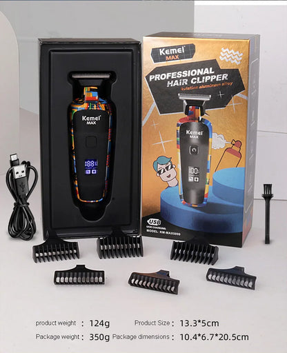 Kemei Graffiti Electric Hair Clipper Kit Men's Electric Shaver