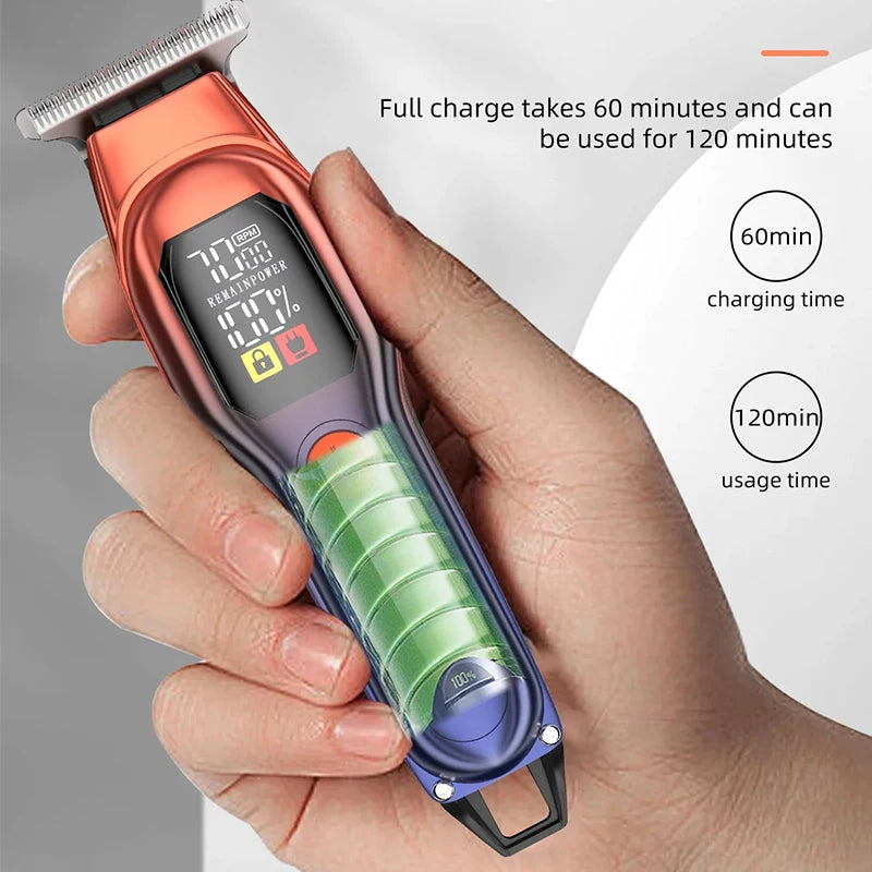 Rechargeable Professional Hair Clippers Digital Display Trimmer Kit