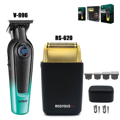 VGR Professional  Men's Clippers Kit Barber Cordless Electric Hair Cutting