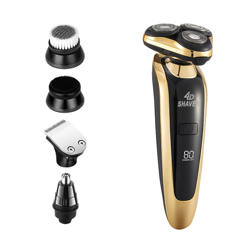 5-in-1 Men's electric shaver rechargeable rotary shaver