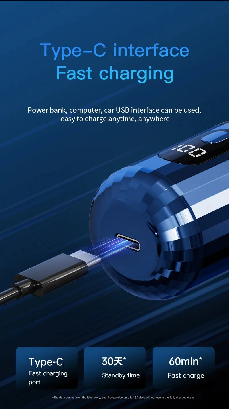 Mini Electric Shaver USB-C Rechargeable Shaver  Cordless Shaver