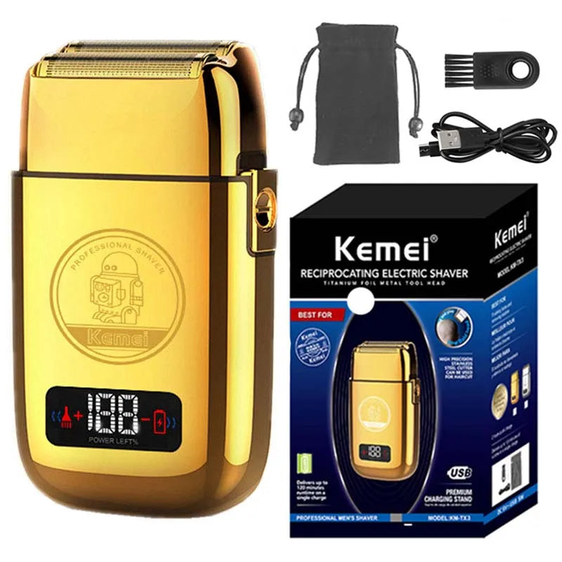 Kemei All Metal Barber Hair Electric Shaver Beard Razor