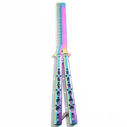 Titanium coating training set stainless steel butterfly comb